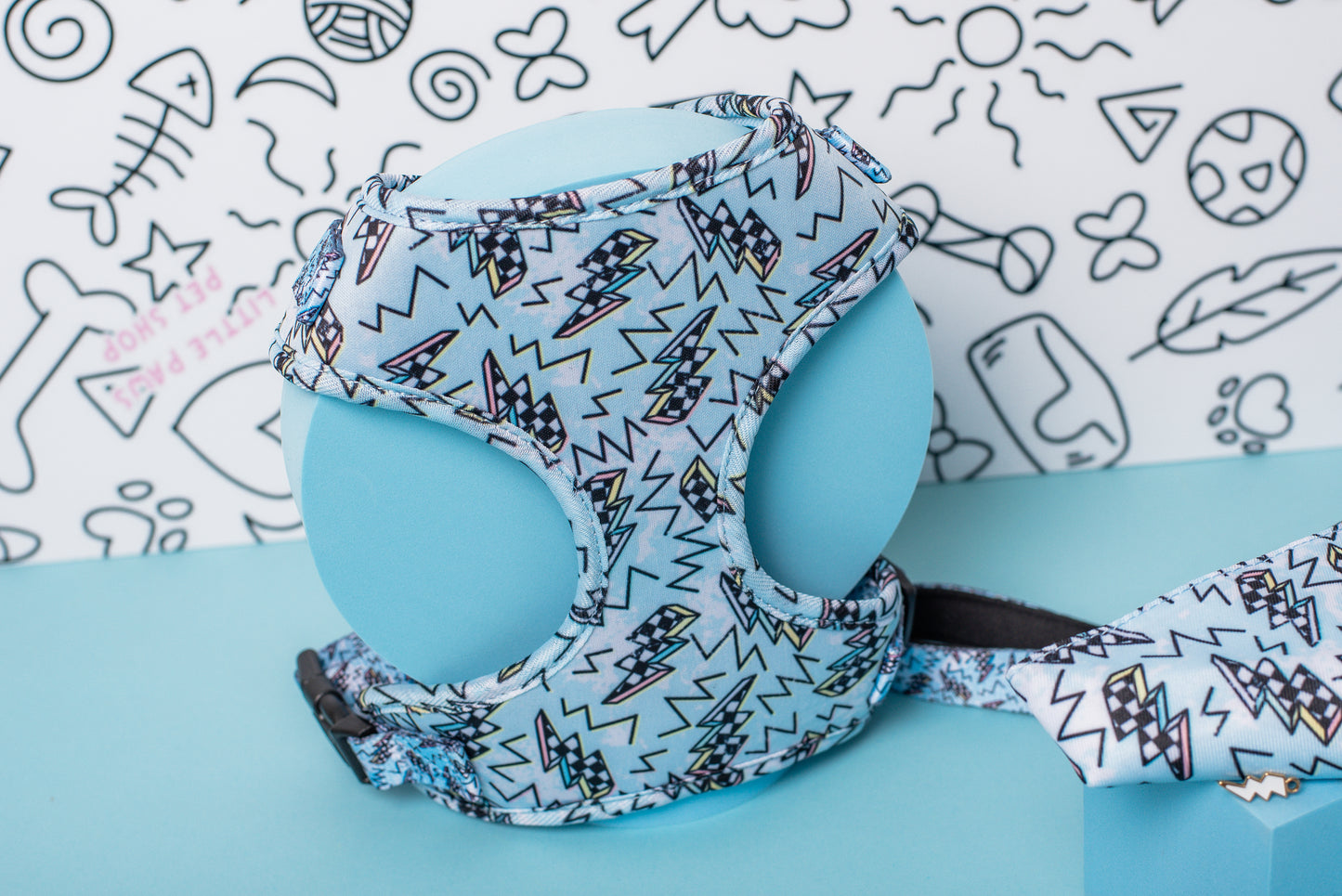 Blue Lightning Adjustable Dog Harness