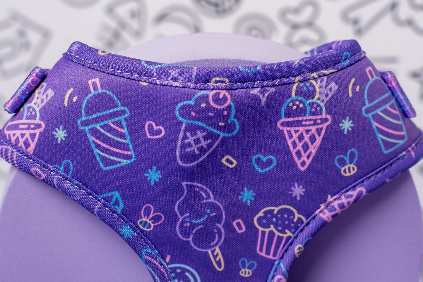 Purple Icecream Adjustable Dog Harness
