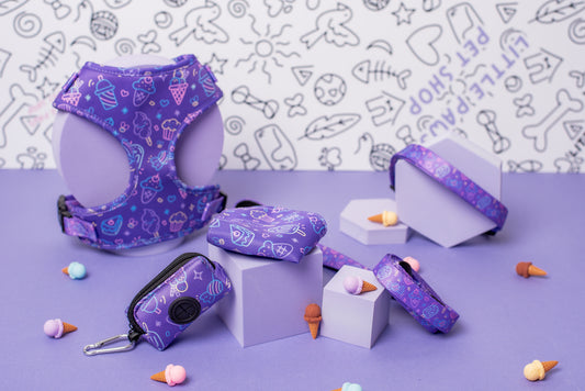Purple Icecream Adjustable Dog Harness