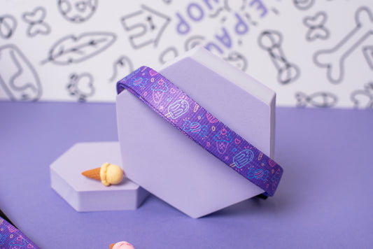 Purple Ice Cream Dog Collar