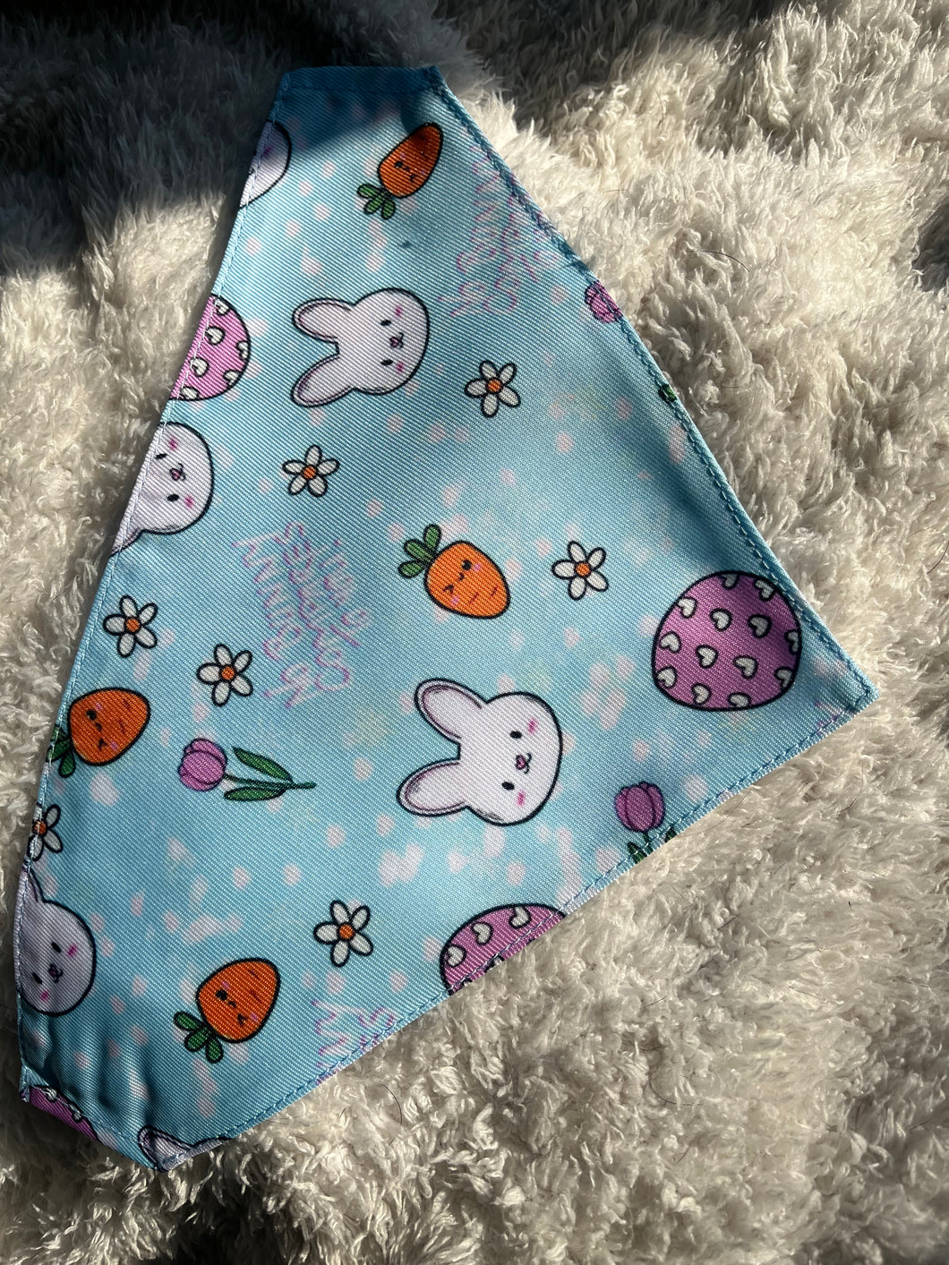 Easter Bandana - Blue - over collar