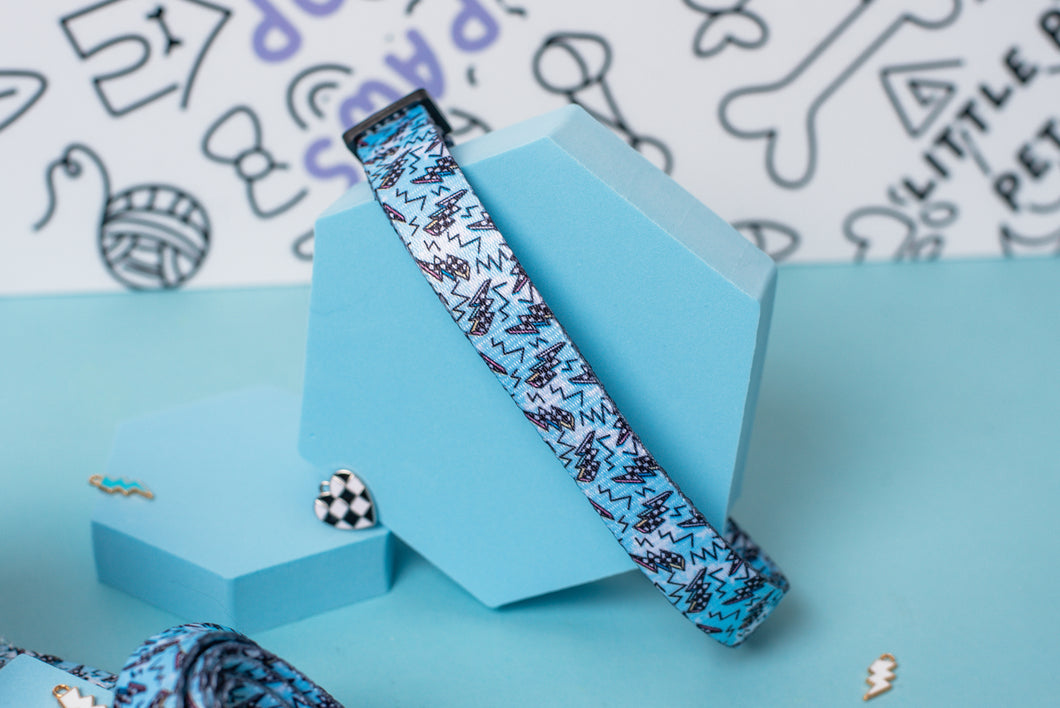 Blue Lightning Dog Collar