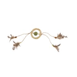 Coolpet Willow Ring With Beads & Feathers